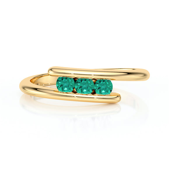 Bague trilogie émeraude Main dans la Main - 2
