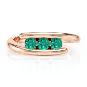 Bague trilogie émeraude Main dans la Main - 5