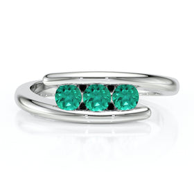 Bague trilogie émeraude Main dans la Main - 5