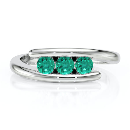 Bague trilogie émeraude Main dans la Main - 5