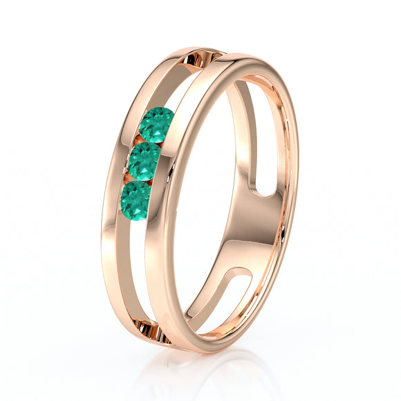 Bague trilogie émeraude Premier Pas - 2