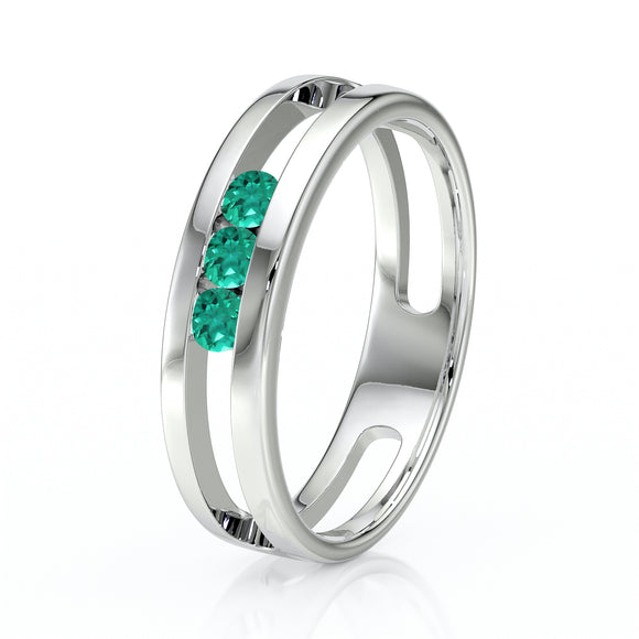 Bague trilogie émeraude Premier Pas - 2