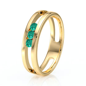 Bague trilogie émeraude Premier Pas - 2