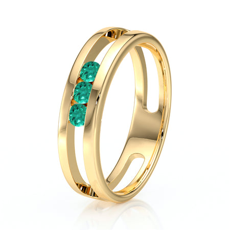 Bague trilogie émeraude Premier Pas - 2