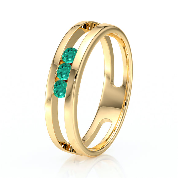 Bague trilogie émeraude Premier Pas - 2