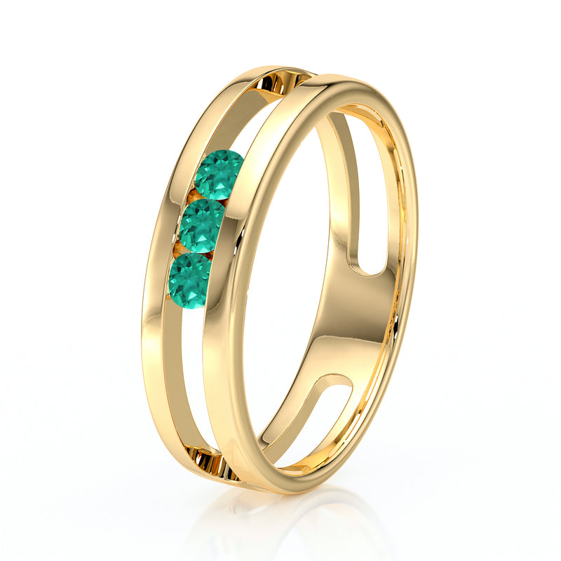 Bague trilogie émeraude Premier Pas - 2