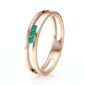 Bague trilogie émeraude Premier Pas - 3