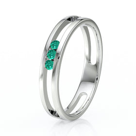 Bague trilogie émeraude Premier Pas - 3