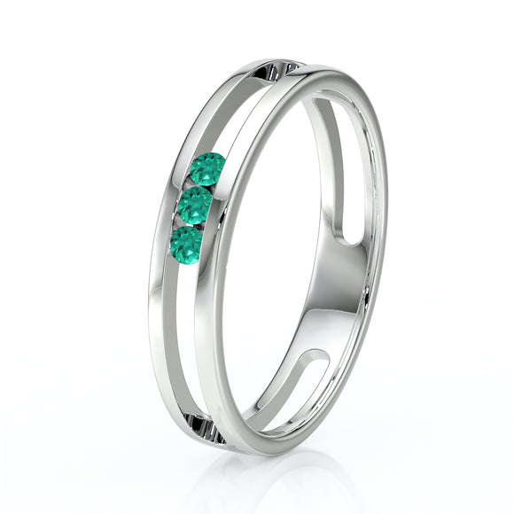 Bague trilogie émeraude Premier Pas - 3