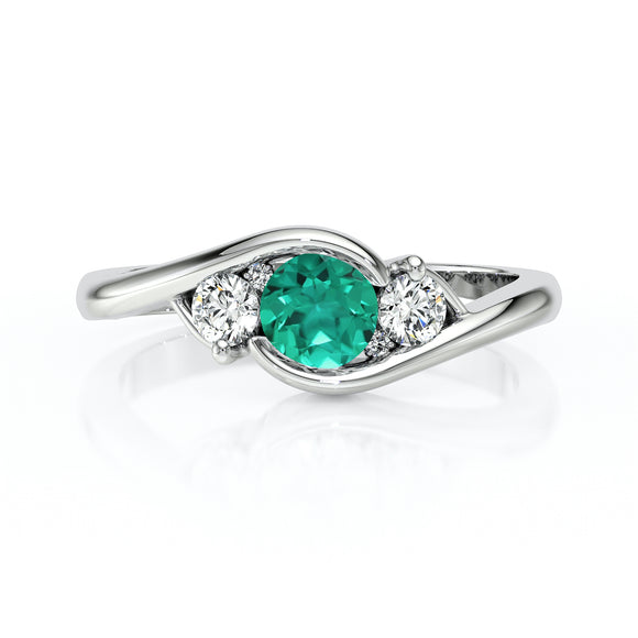Bague trilogie émeraude et diamant Premier Pas - 1