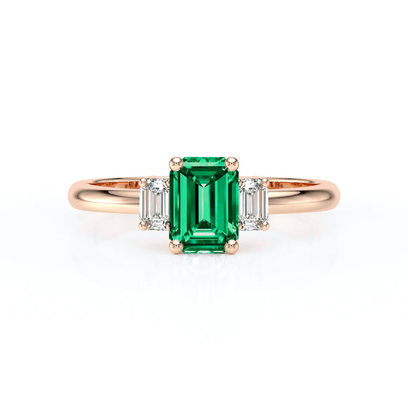 Bague trilogie émeraude et diamant Premier Pas - 5