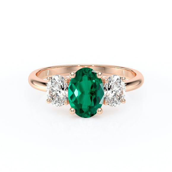 Bague trilogie émeraude et diamant Premier Pas - 6