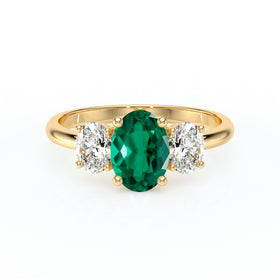 Bague trilogie émeraude et diamant Premier Pas - 6