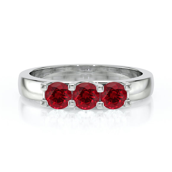 Bague trilogie rubis Coucher de Soleil - 2