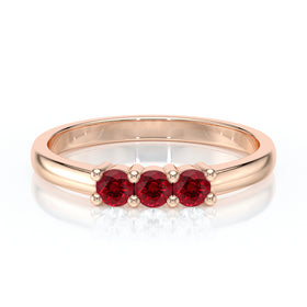 Bague trilogie rubis Coucher de Soleil - 3