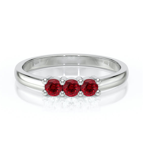 Bague trilogie rubis Coucher de Soleil - 3
