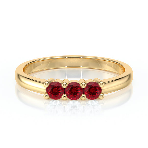 Bague trilogie rubis Coucher de Soleil - 3