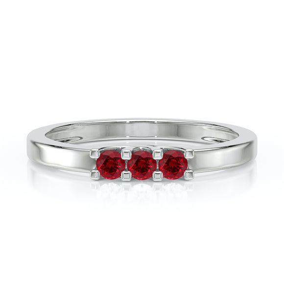 Bague trilogie rubis Coucher de Soleil - 4