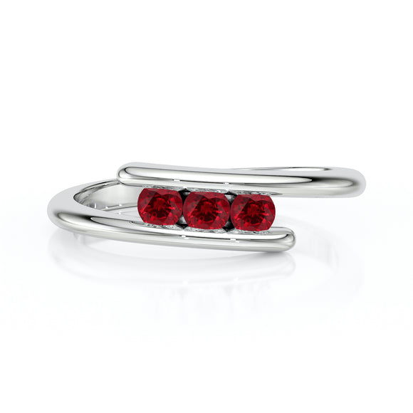 Bague trilogie rubis Main dans la Main - 2