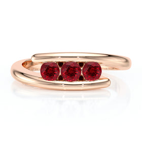 Bague trilogie rubis Main dans la Main - 5