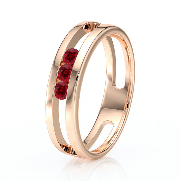 Bague trilogie rubis Premier Pas - 2