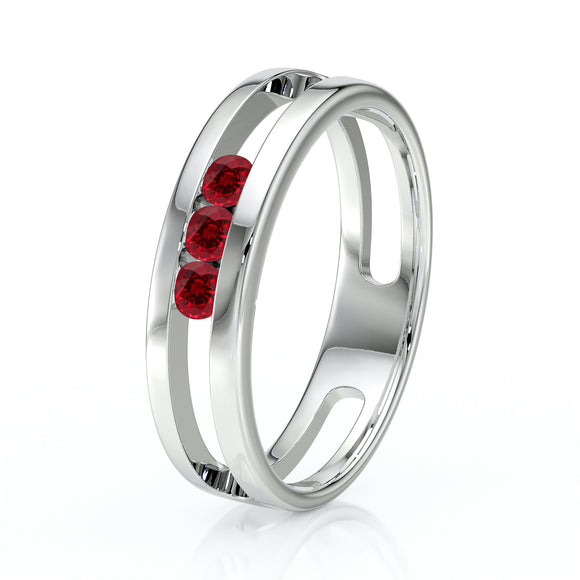 Bague trilogie rubis Premier Pas - 2