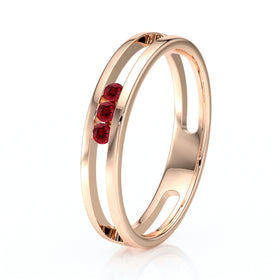 Bague trilogie rubis Premier Pas - 3