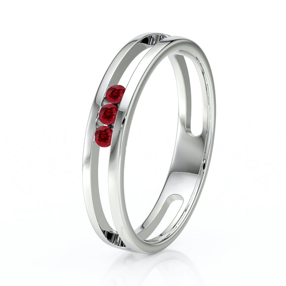 Bague trilogie rubis Premier Pas - 3