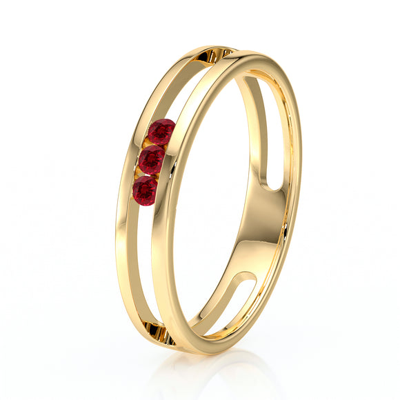 Bague trilogie rubis Premier Pas - 3