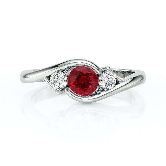 Bague trilogie rubis et diamant Premier Pas - 1