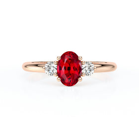 Bague trilogie rubis et diamant Coucher de Soleil - 9