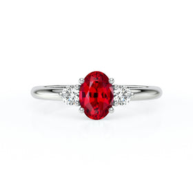 Bague trilogie rubis et diamant Coucher de Soleil - 9