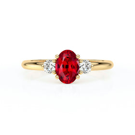Bague trilogie rubis et diamant Coucher de Soleil - 9