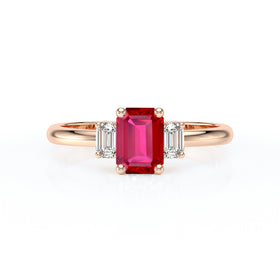 Bague trilogie rubis et diamant Premier Pas - 5