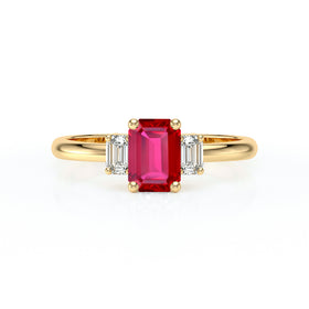 Bague trilogie rubis et diamant Premier Pas - 5