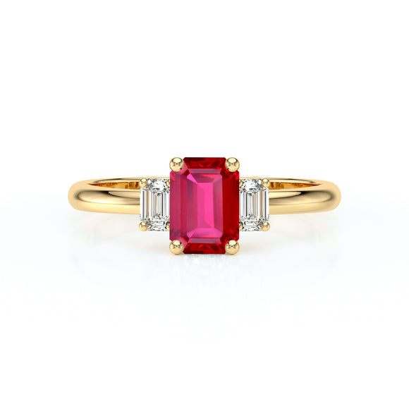 Bague trilogie rubis et diamant Premier Pas - 5