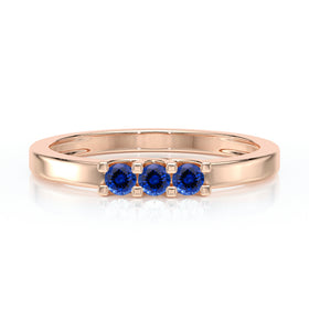 Bague trilogie saphir Coucher de Soleil - 4