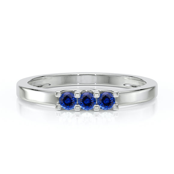 Bague trilogie saphir Coucher de Soleil - 4
