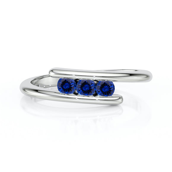 Bague trilogie saphir Main dans la Main - 2