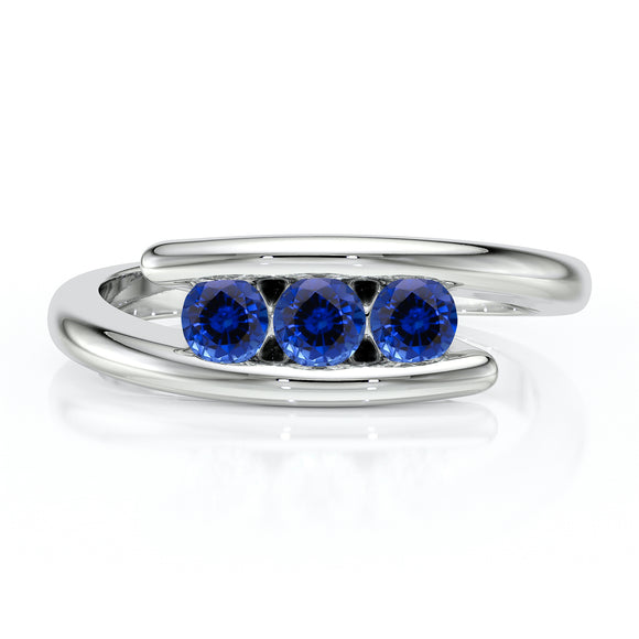 Bague trilogie saphir Main dans la Main - 5