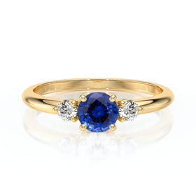 Bague trilogie saphir et diamant Coucher de Soleil - 6