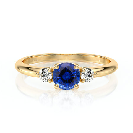 Bague trilogie saphir et diamant Coucher de Soleil - 6