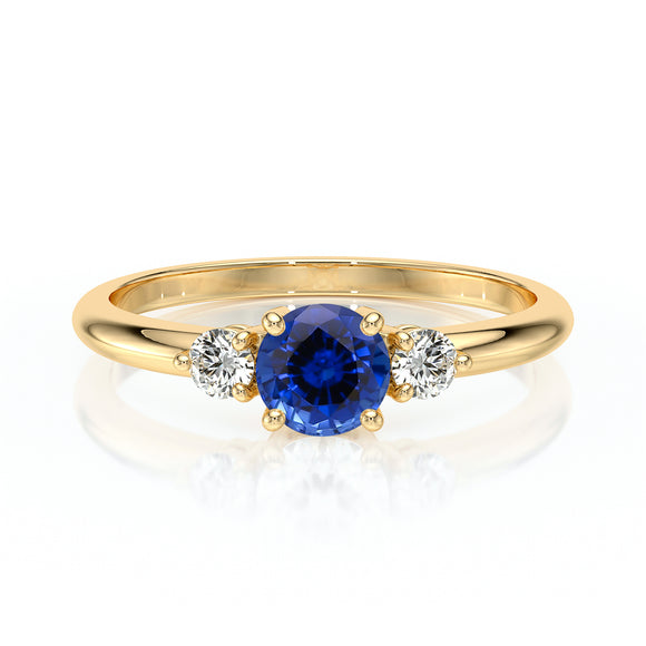Bague trilogie saphir et diamant Coucher de Soleil - 6