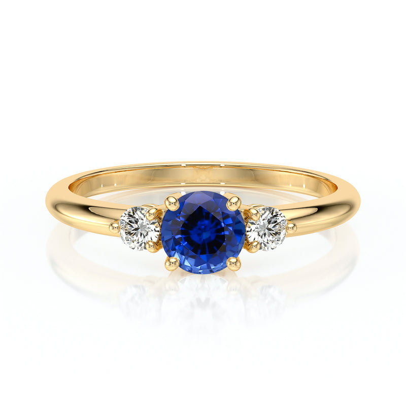 Bague trilogie saphir et diamant Coucher de Soleil - 6