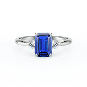Bague trilogie saphir et diamant Coucher de Soleil - 10