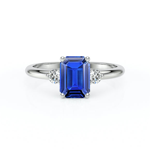 Bague trilogie saphir et diamant Coucher de Soleil - 10