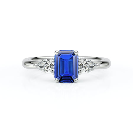 Bague trilogie saphir et diamant Coucher de Soleil - 16
