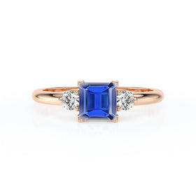 Bague trilogie saphir et diamant Coucher de Soleil - 8