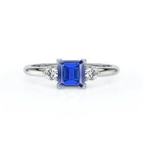 Bague trilogie saphir et diamant Coucher de Soleil - 8