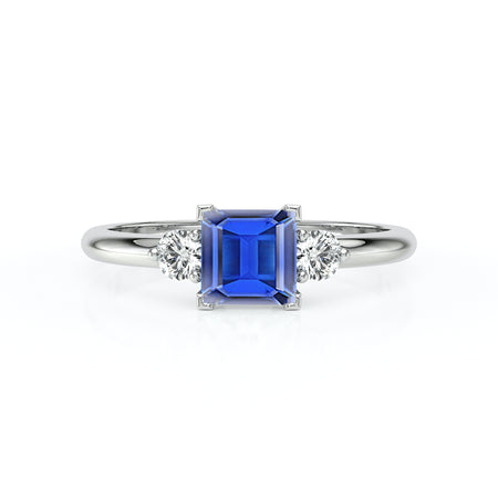 Bague trilogie saphir et diamant Coucher de Soleil - 8